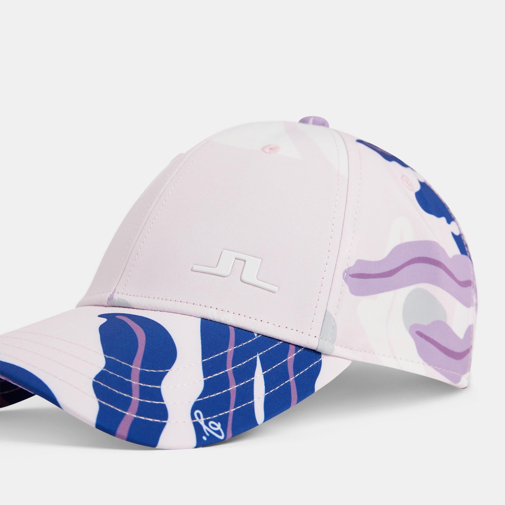 J Lindeberg Asta Print Ladies Golf Cap Monstera Pink